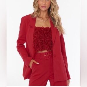 Show Me Your MUMU Red Major Blazer NWT size XS